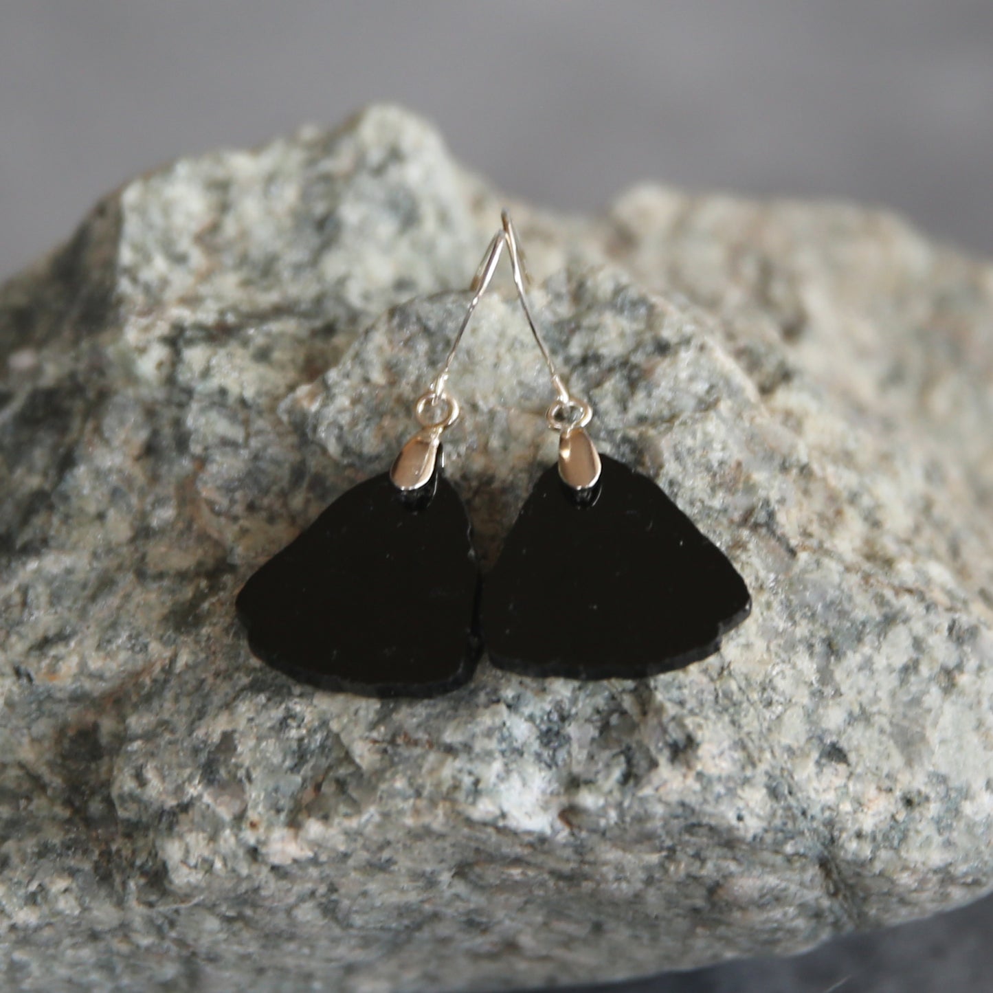 Black Tourmaline and Sterling Earrings