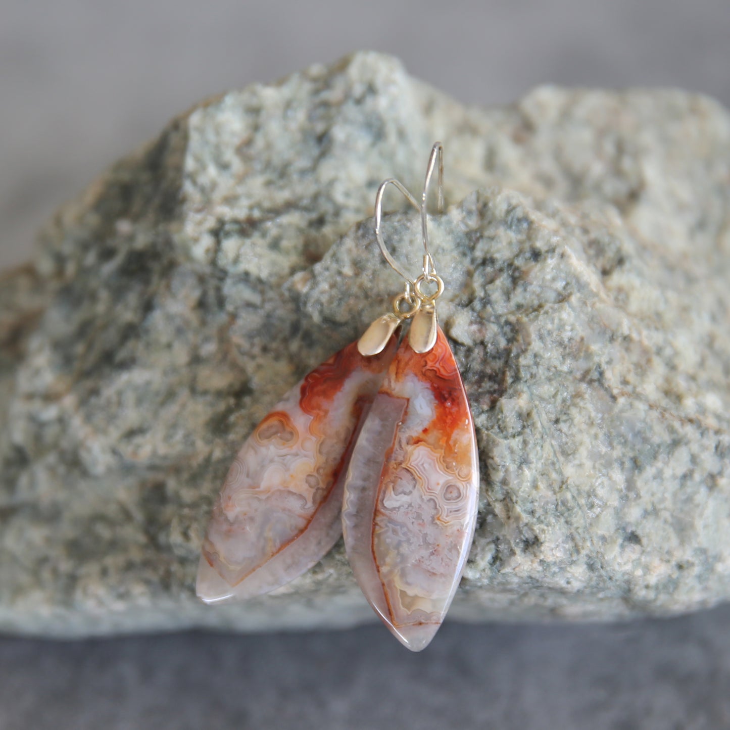 Laguna Lace Agate and Sterling Earrings