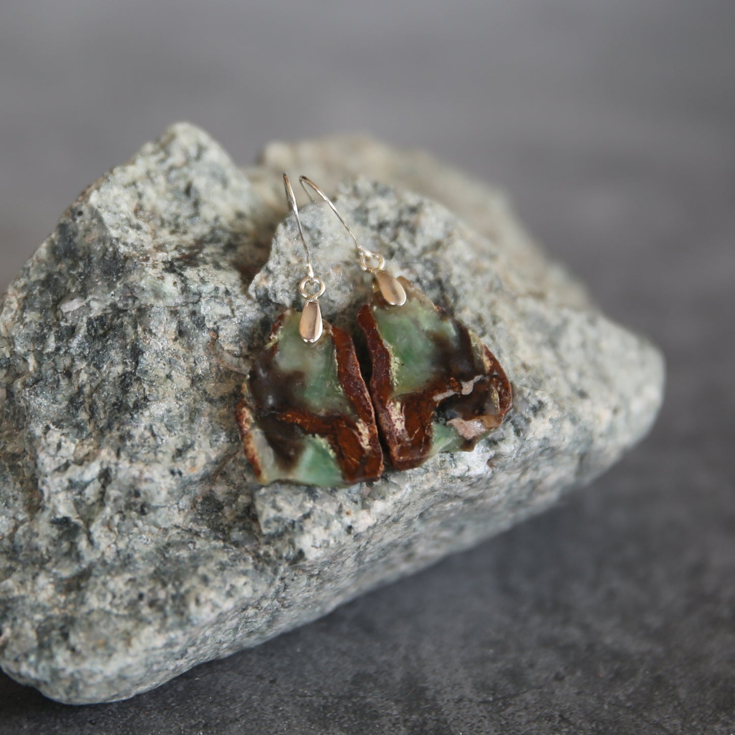 Green Chrysoprase and Sterling Earrings