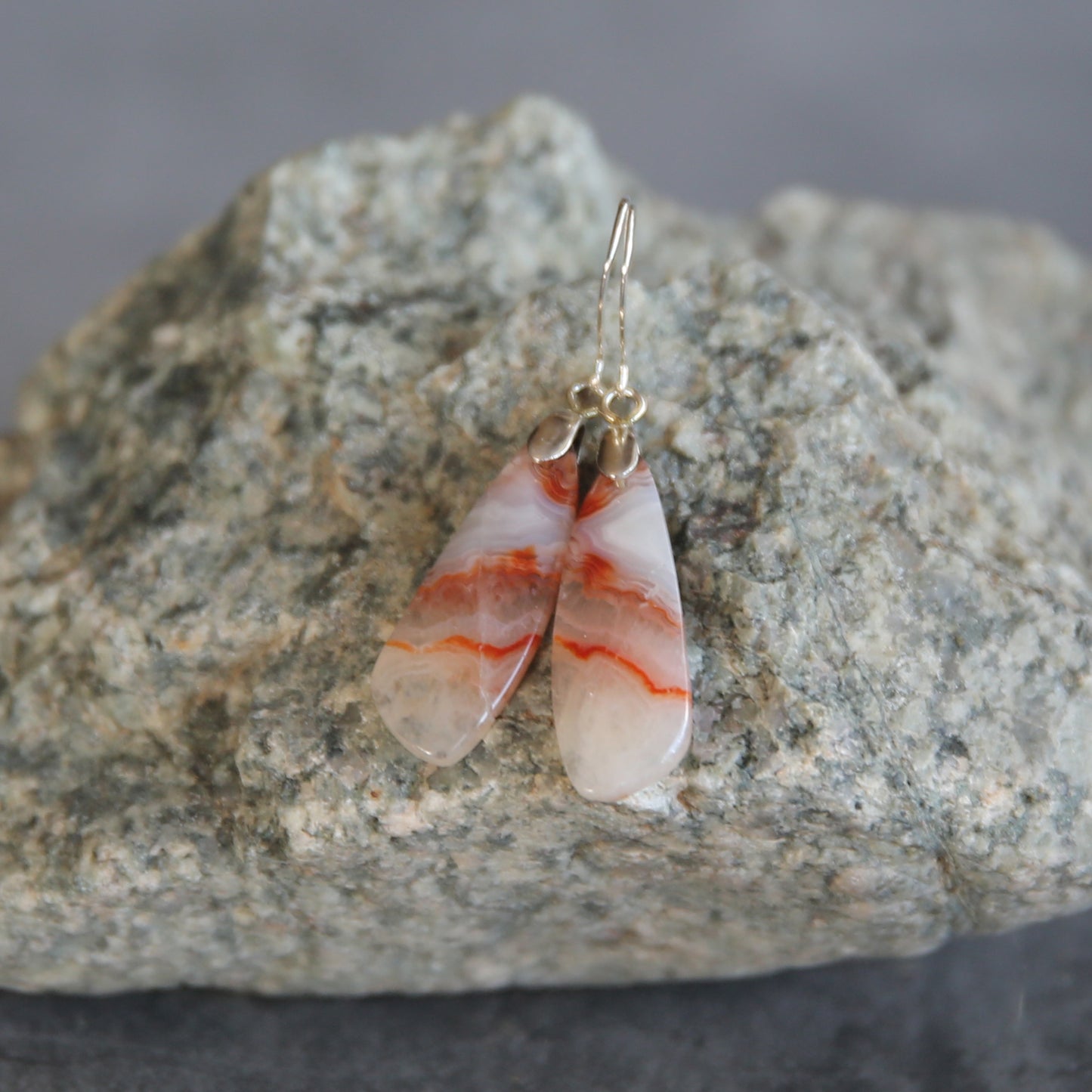 Laguna Lace Agate and Sterling Earrings