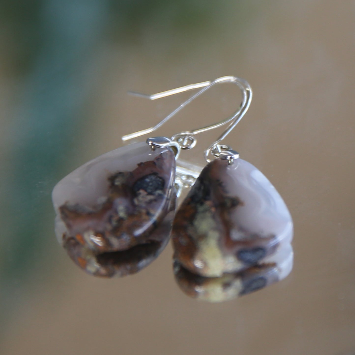 Agua Nuevo Agate and Sterling Earrings