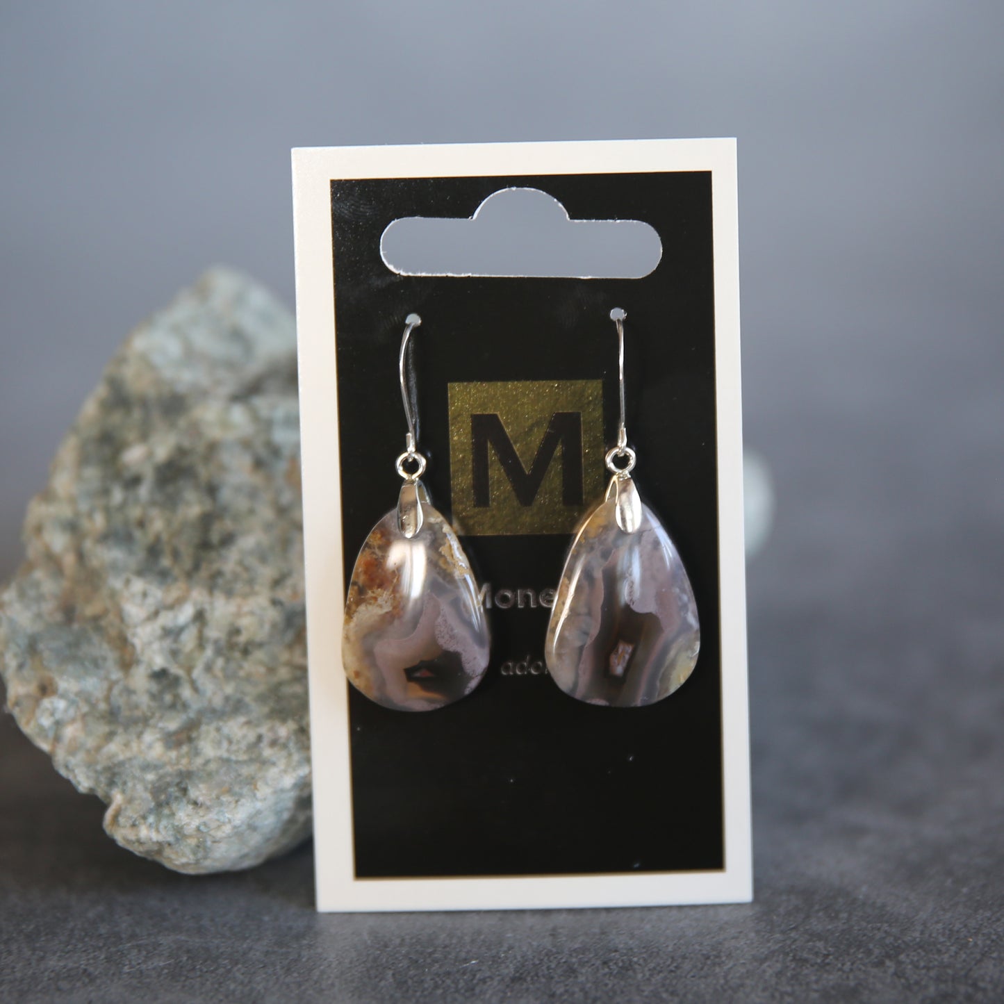 Agua Nuevo Agate and Sterling Earrings