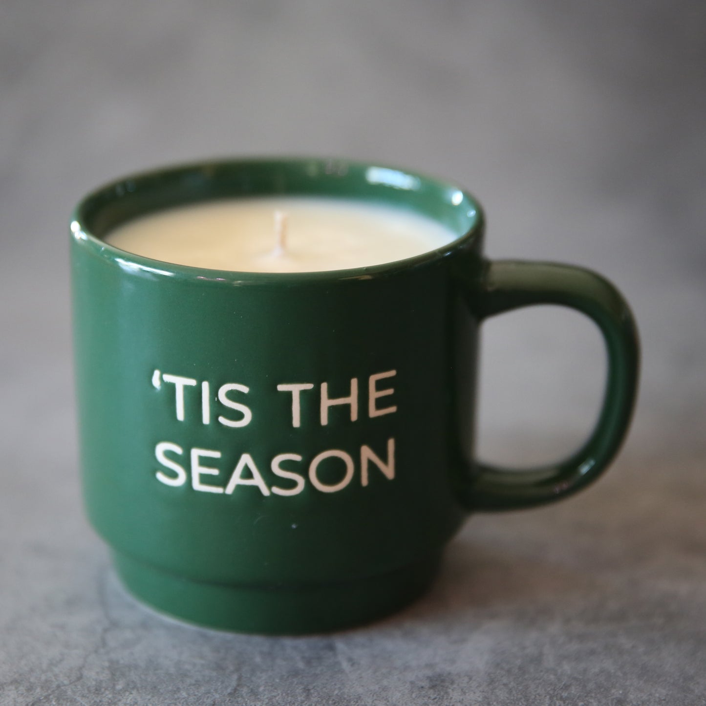 Snowfall Scented Upcycled Mug Candle