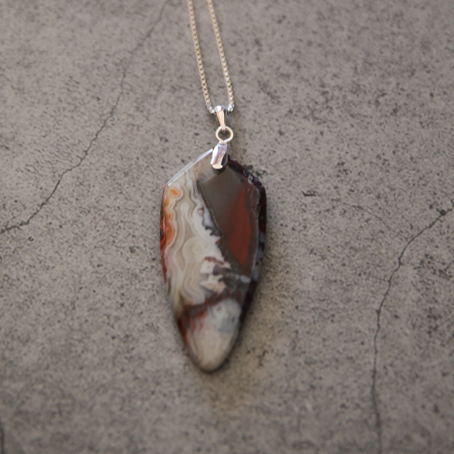 "Desert Mirage" Mexican Agate and Sterling Necklace