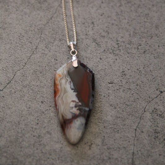 "Desert Mirage" Mexican Agate and Sterling Necklace