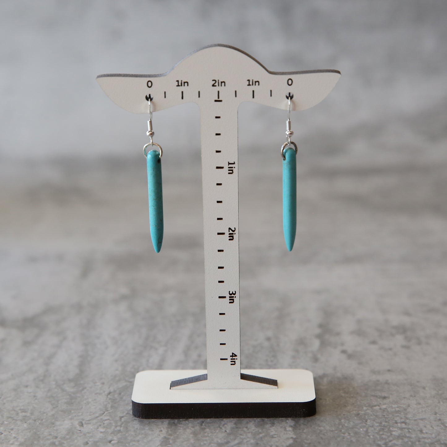 Turquoise howlite and sterling bullet earrings