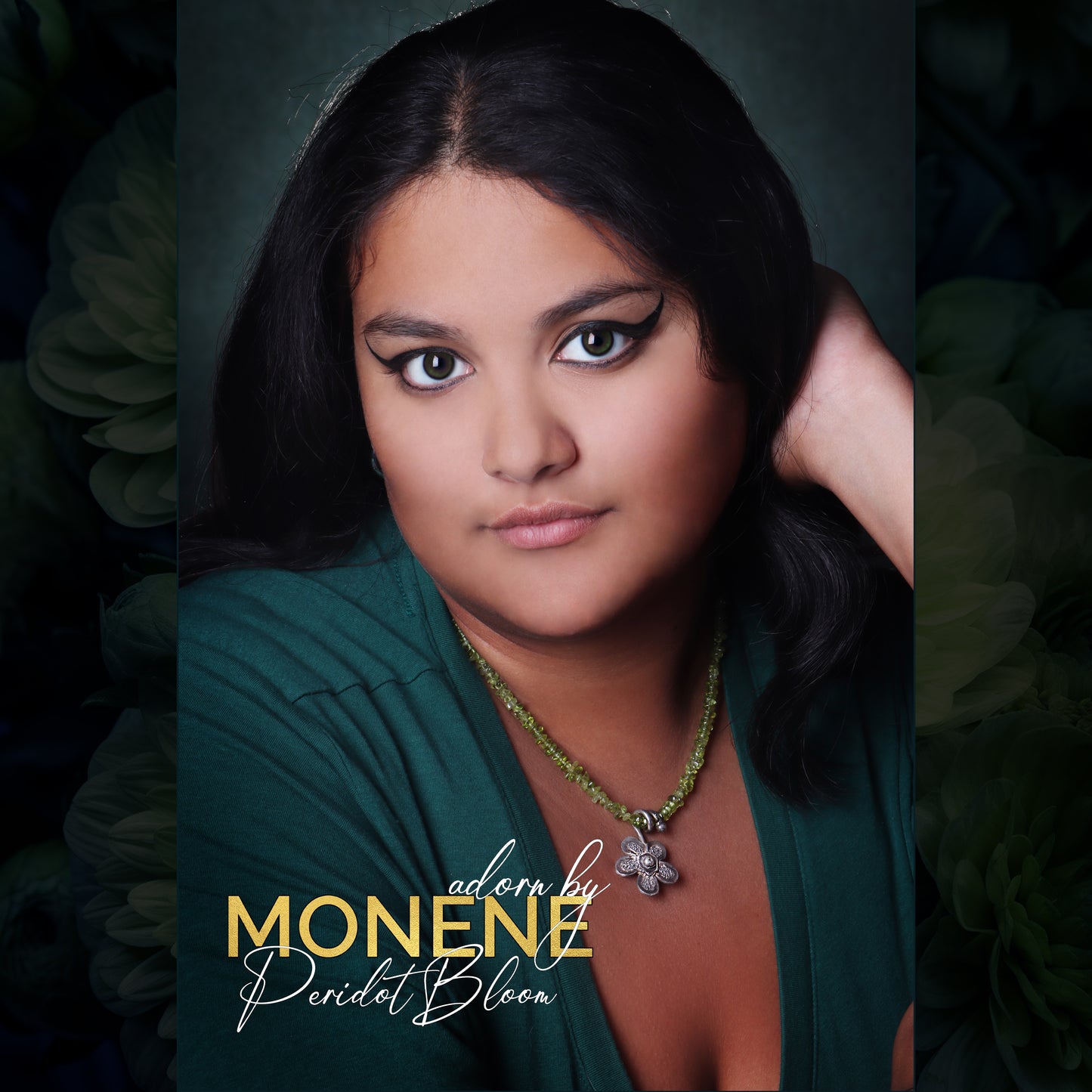 Peridot Bloom Fine Silver Flower Necklace