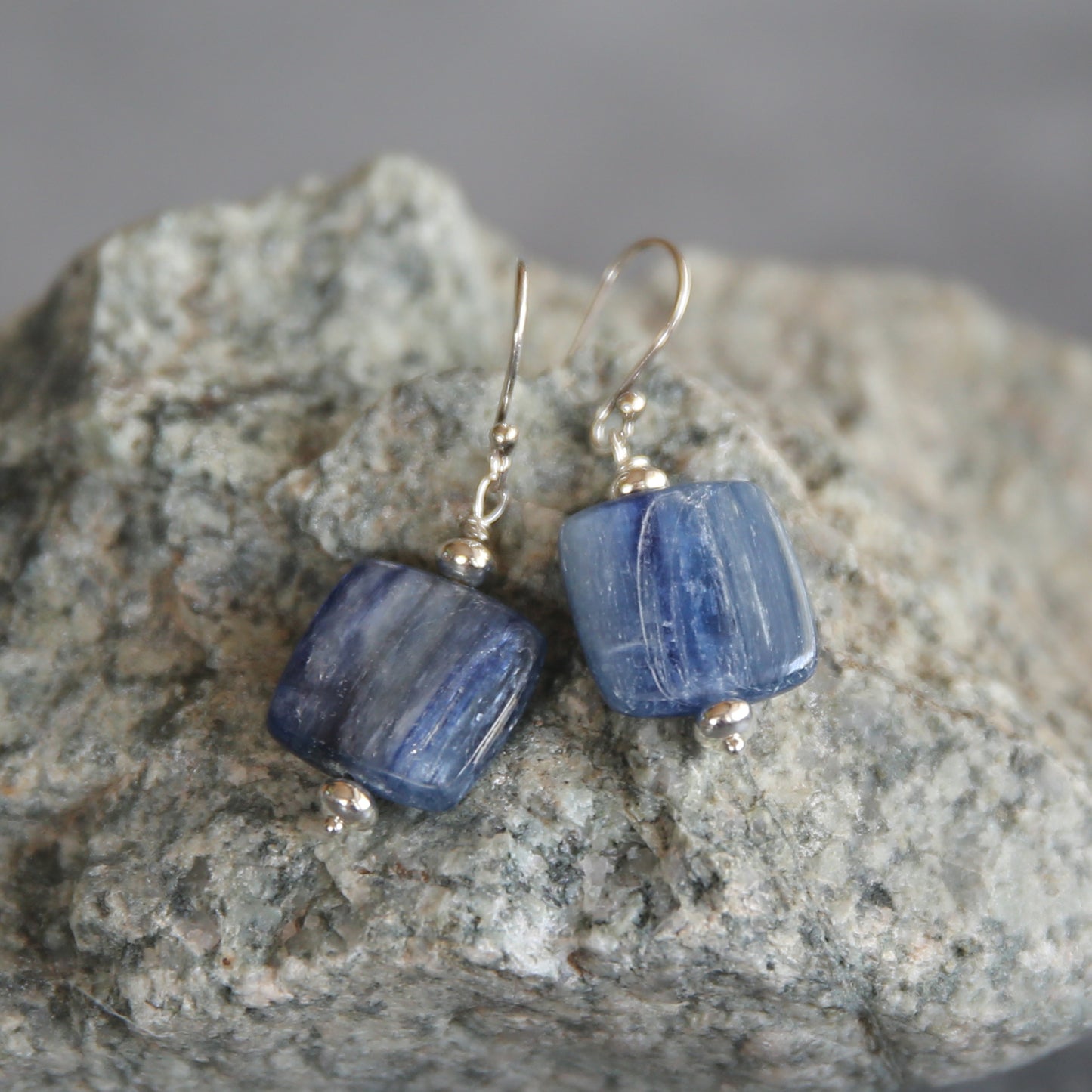 Blue Kyanite and Sterling Earrings