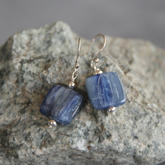 Blue Kyanite and Sterling Earrings
