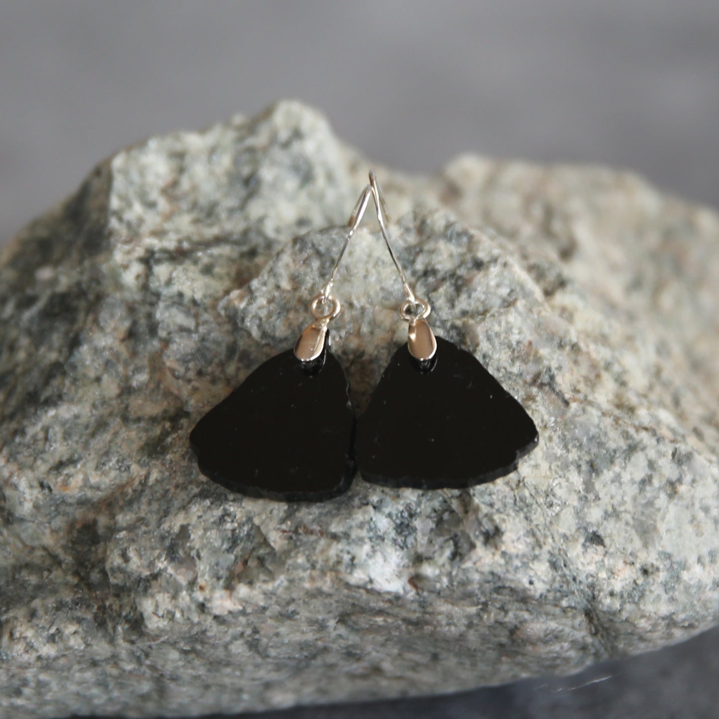 Black Tourmaline and Sterling Earrings