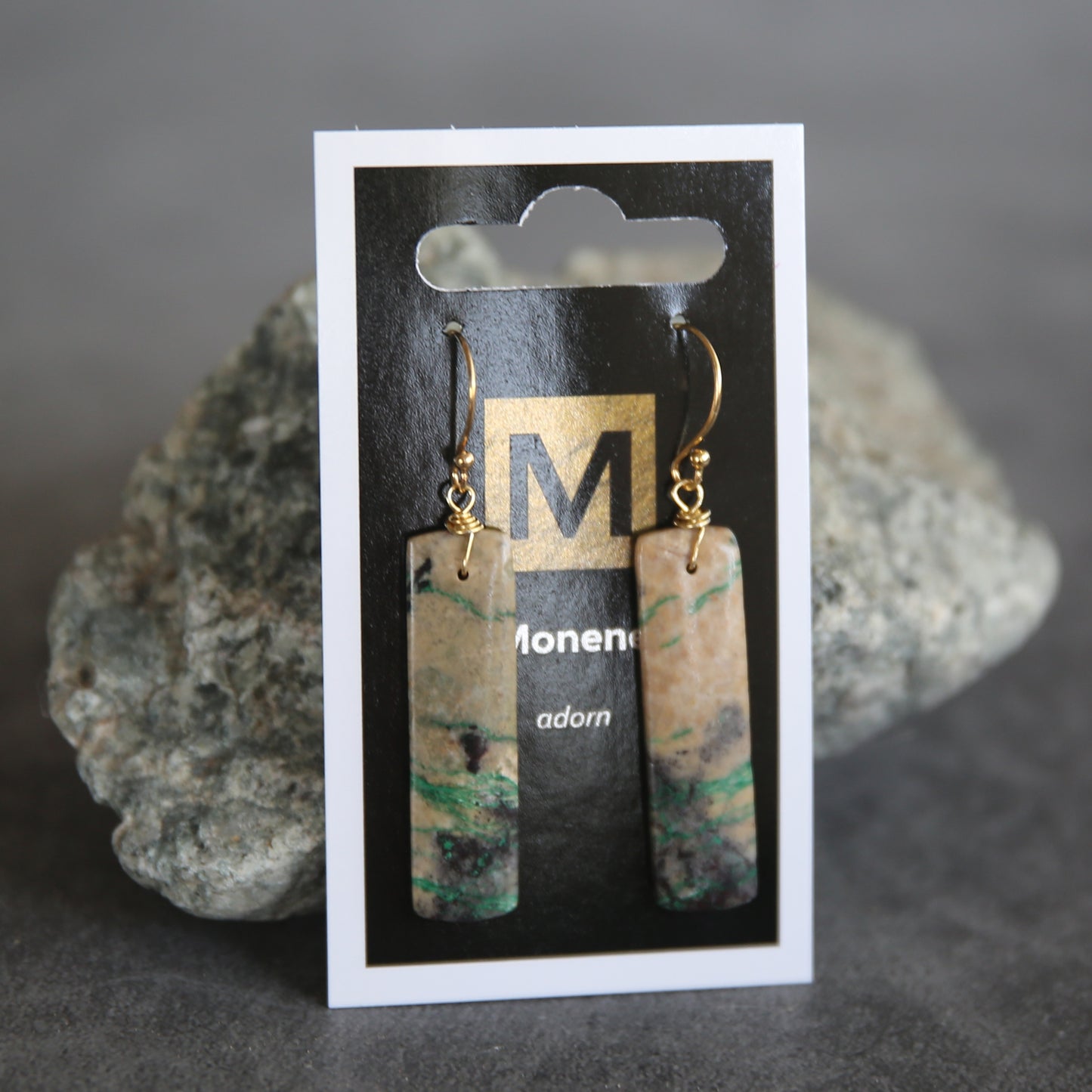 Copper in Chrysocolla and Sterling Earrings