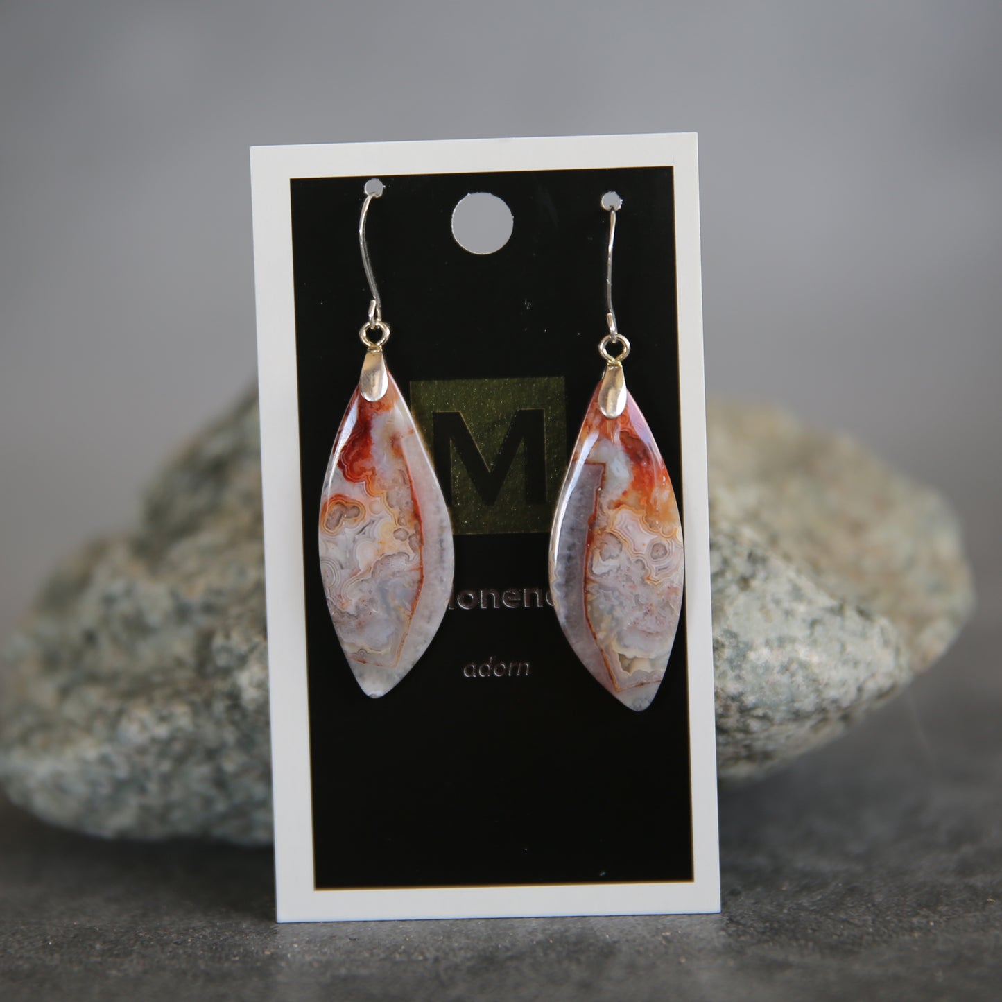 Laguna Lace Agate and Sterling Earrings