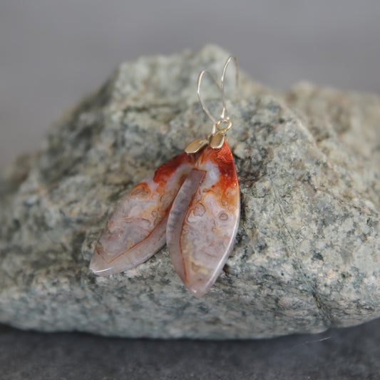 Laguna Lace Agate and Sterling Earrings