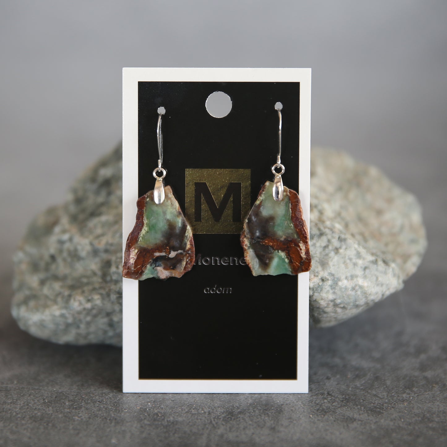 Green Chrysoprase and Sterling Earrings