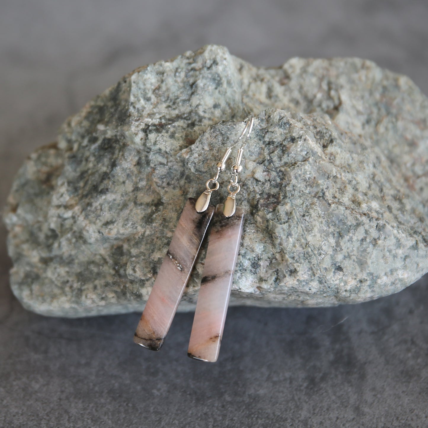 Imperial Rhodonite and Sterling Earrings