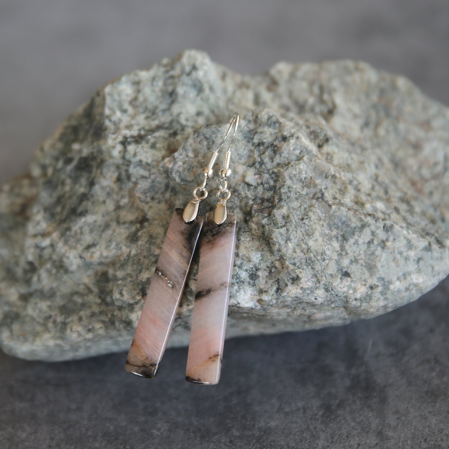 Imperial Rhodonite and Sterling Earrings