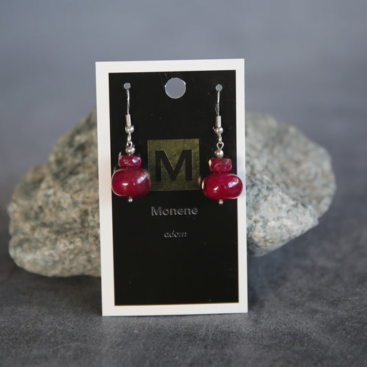 Ruby and Sterling Earrings