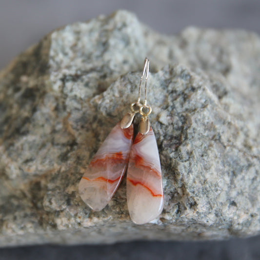 Laguna Lace Agate and Sterling Earrings