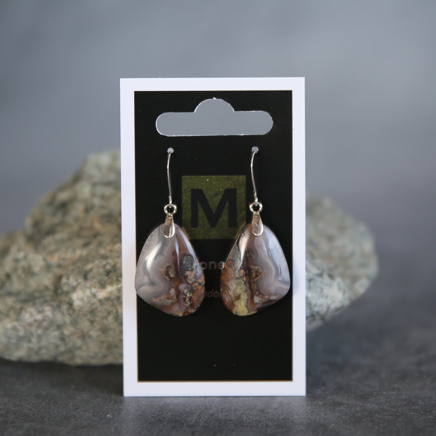 Agua Nuevo Agate and Sterling Earrings