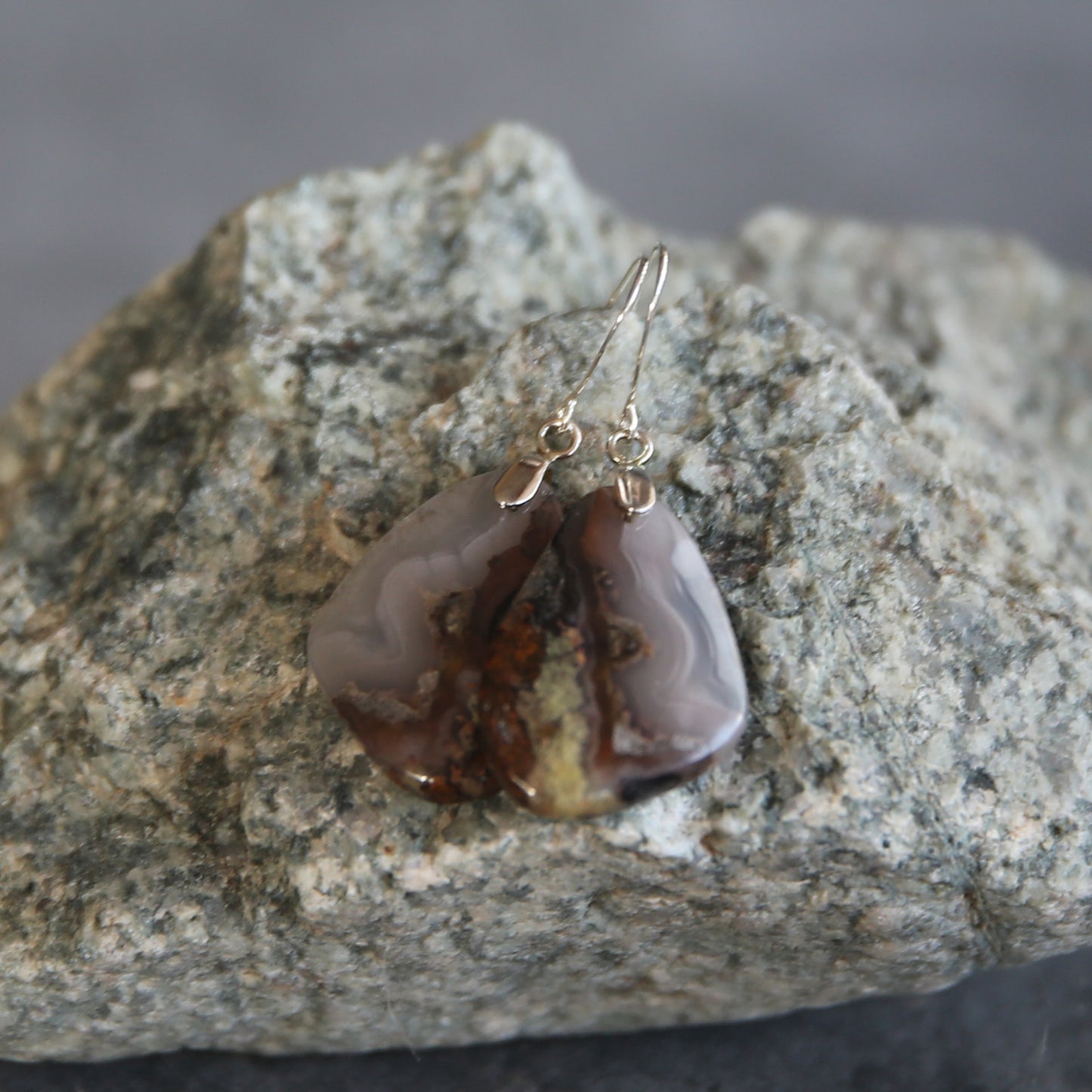 Agua Nuevo Agate and Sterling Earrings