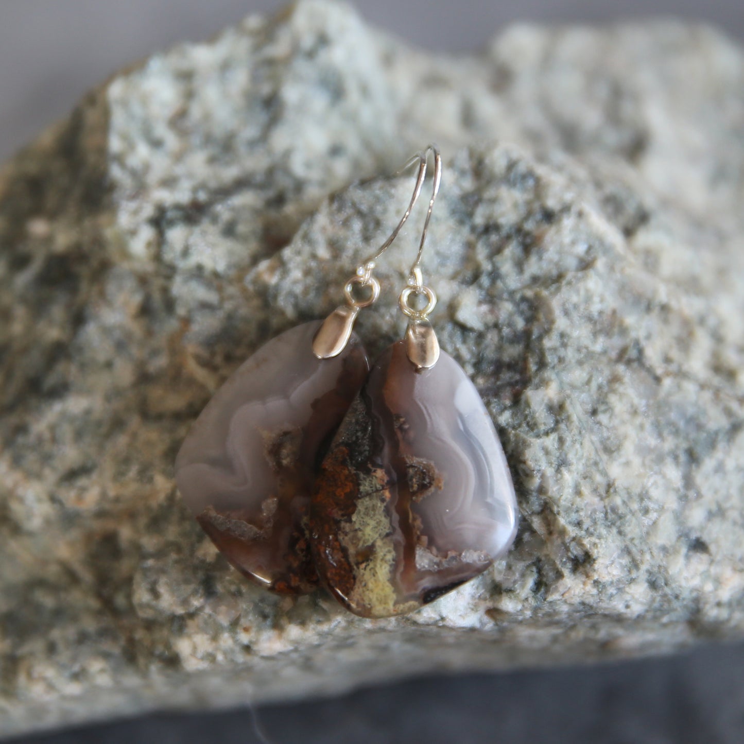 Agua Nuevo Agate and Sterling Earrings