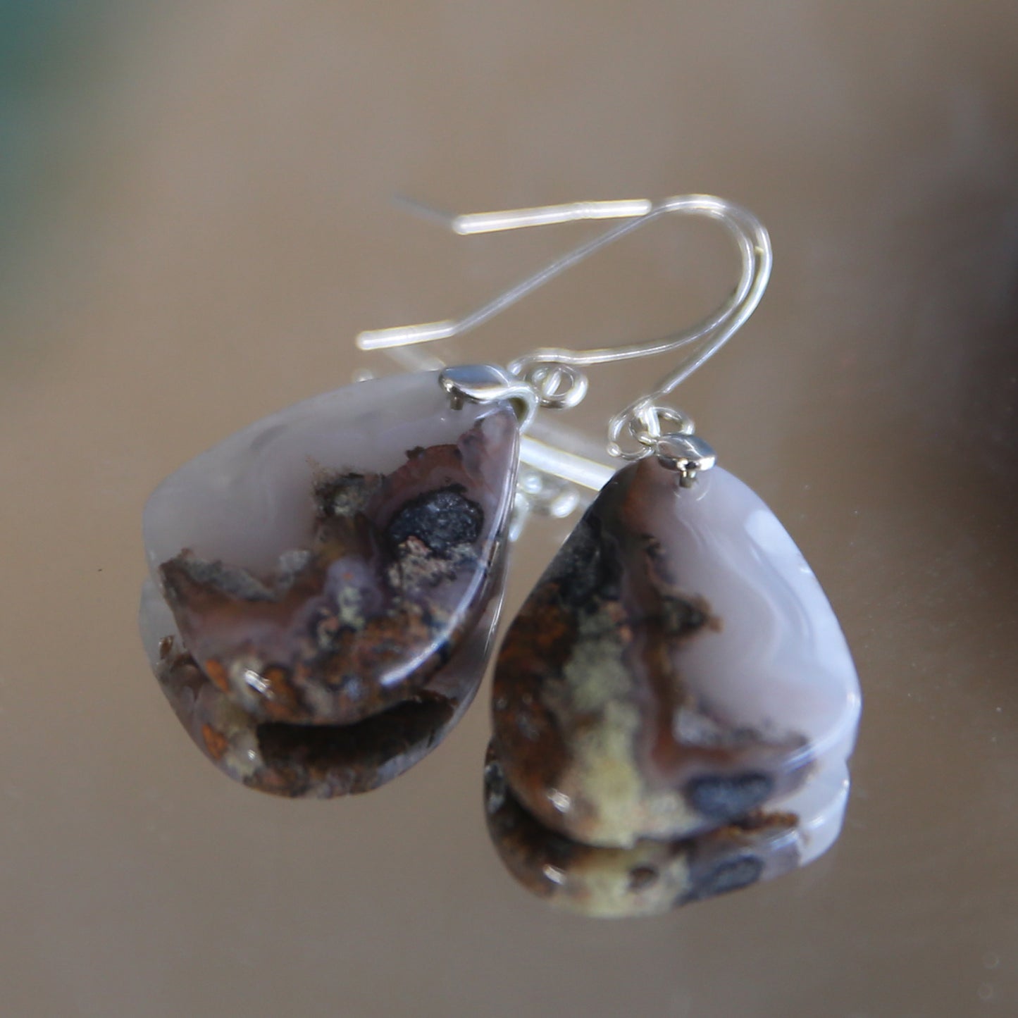 Agua Nuevo Agate and Sterling Earrings