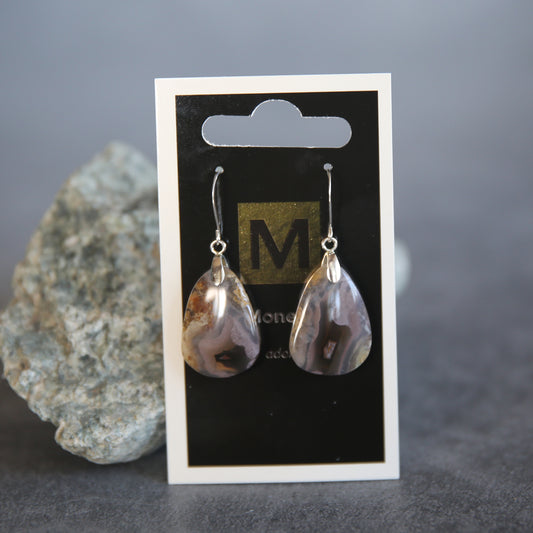 Agua Nuevo Agate and Sterling Earrings