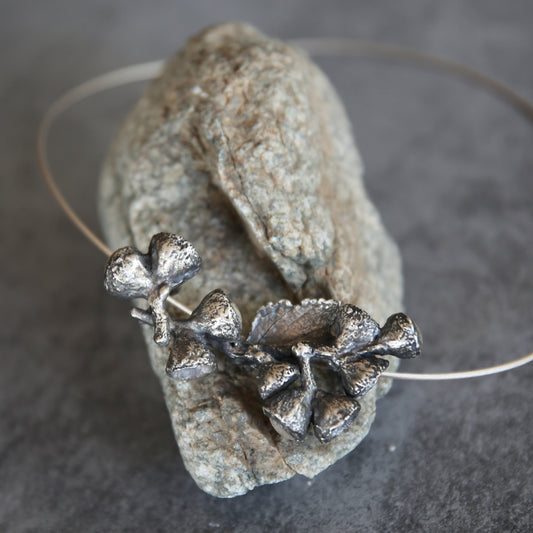 Beneath the Boughs Fine Silver Acorn and Leaf Necklace