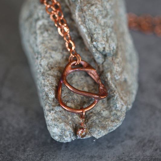 "Terra Ignis" Copper and Fire Agate Necklace