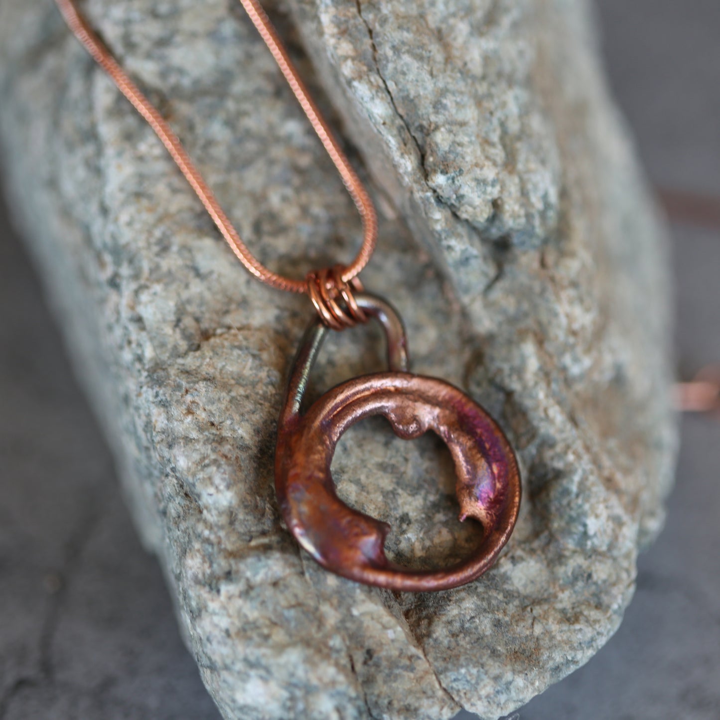"Inferno" Copper Necklace and Earrings Set