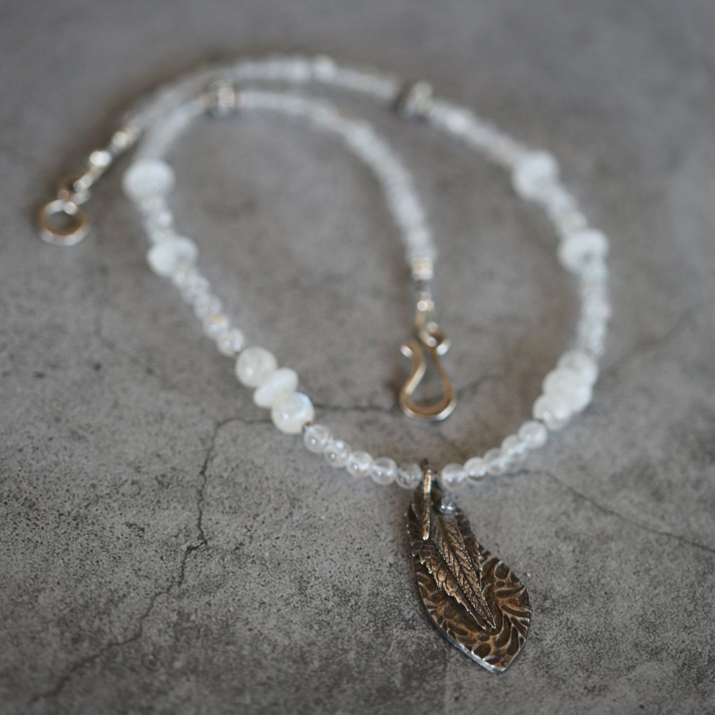 Moonlit Sage Moonstone and Fine Silver Necklace
