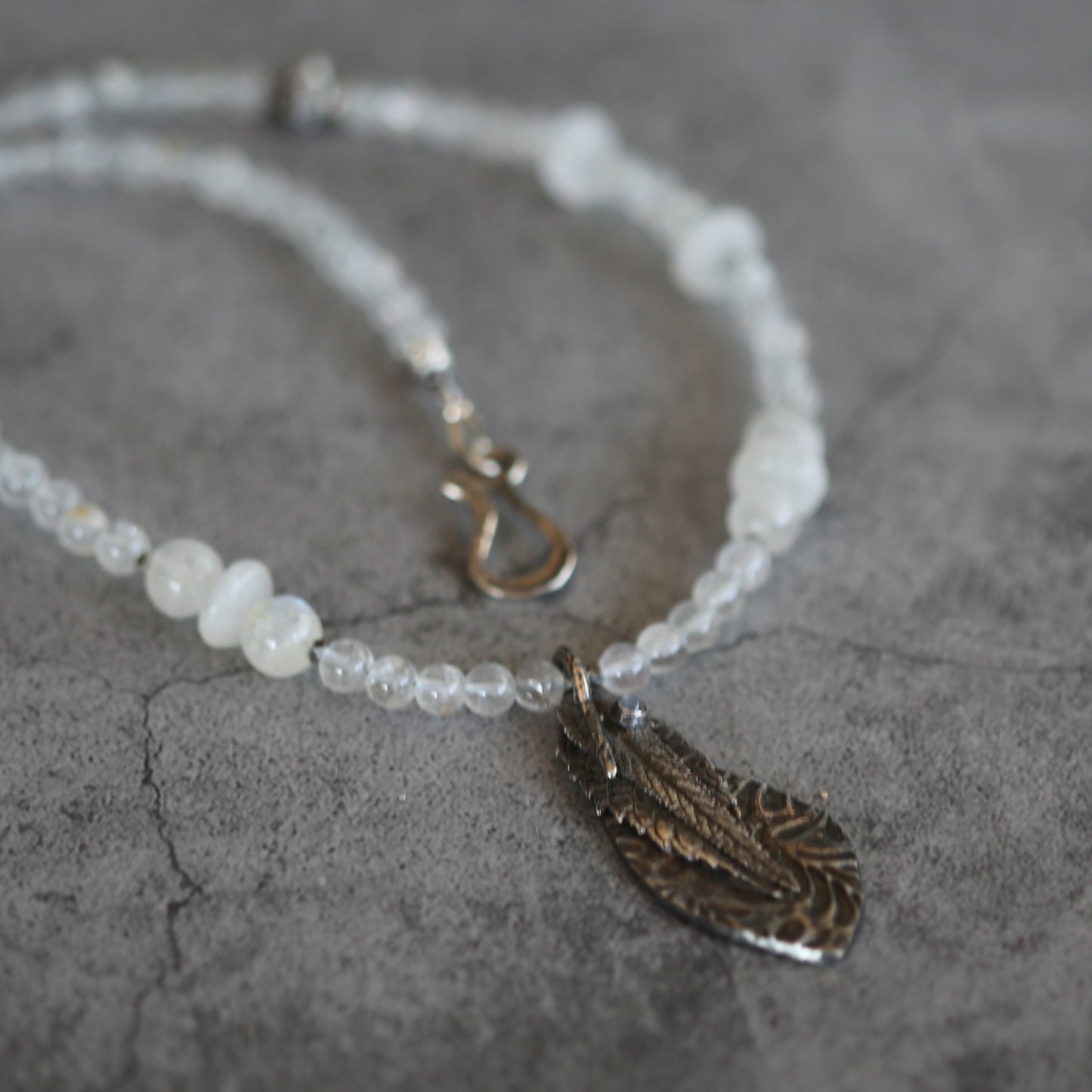 Moonlit Sage Moonstone and Fine Silver Necklace