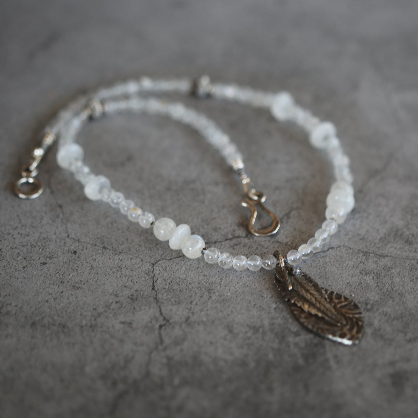 Moonlit Sage Moonstone and Fine Silver Necklace