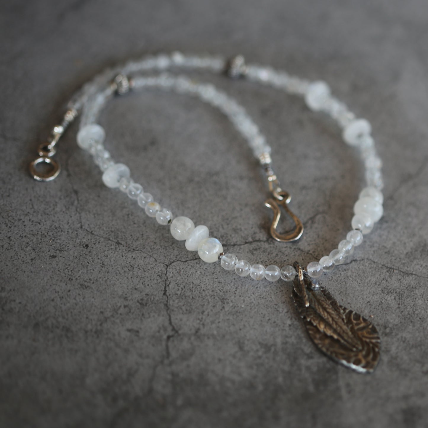 Moonlit Sage Moonstone and Fine Silver Necklace