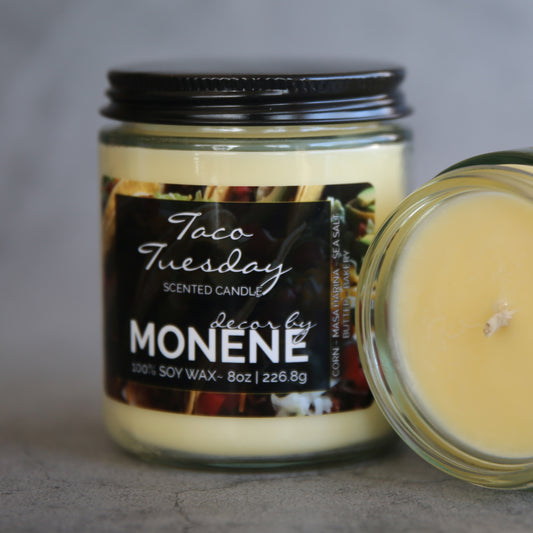 Taco Tuesday Scented 8oz 100% Soy Wax Candle Glass Jar