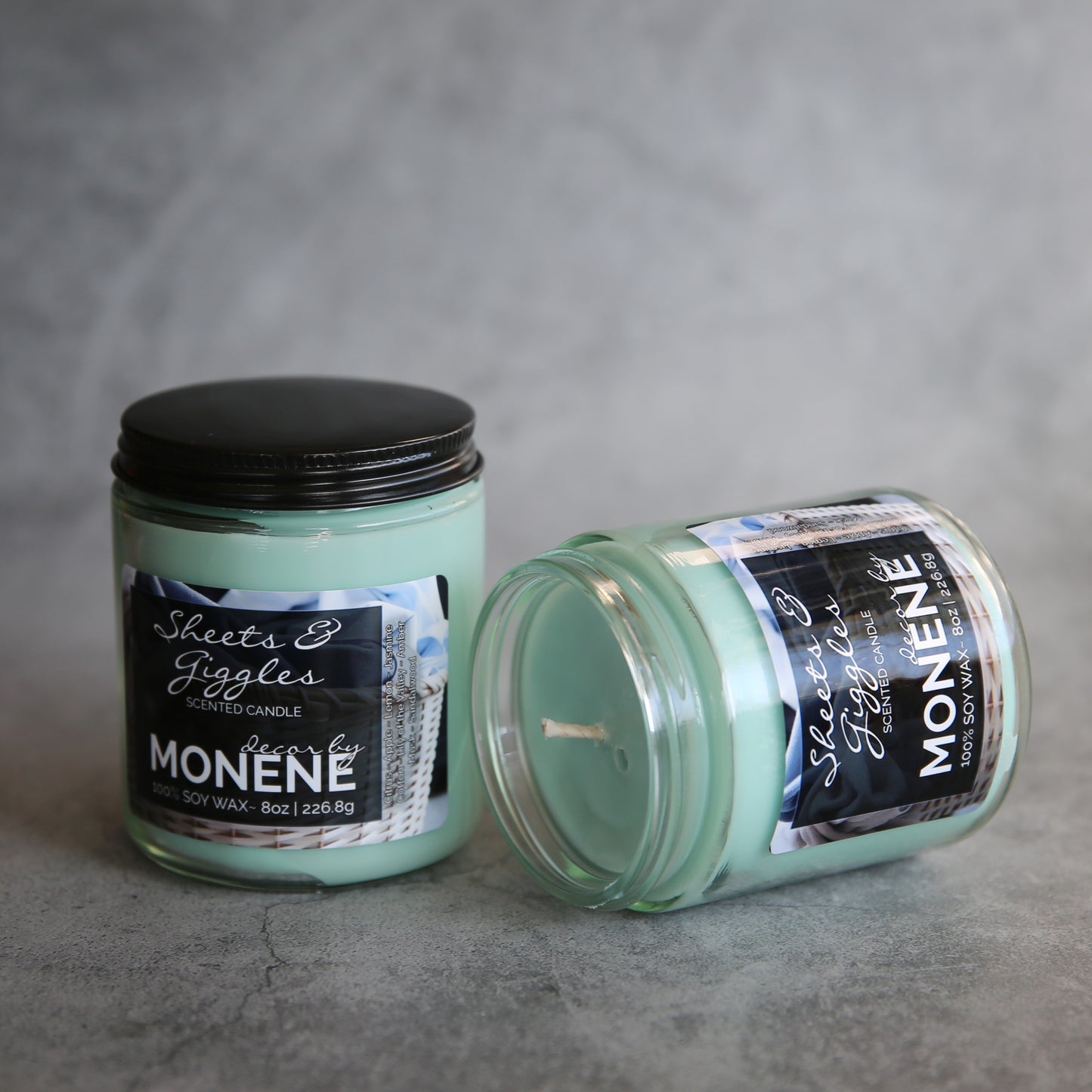 Sheets & Giggles Scented 8oz 100% Soy Wax Candle Glass Jar