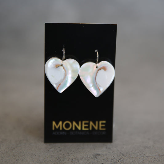 Sterling Shiva Eye Shell Heart Earrings From Pacific Ocean #2