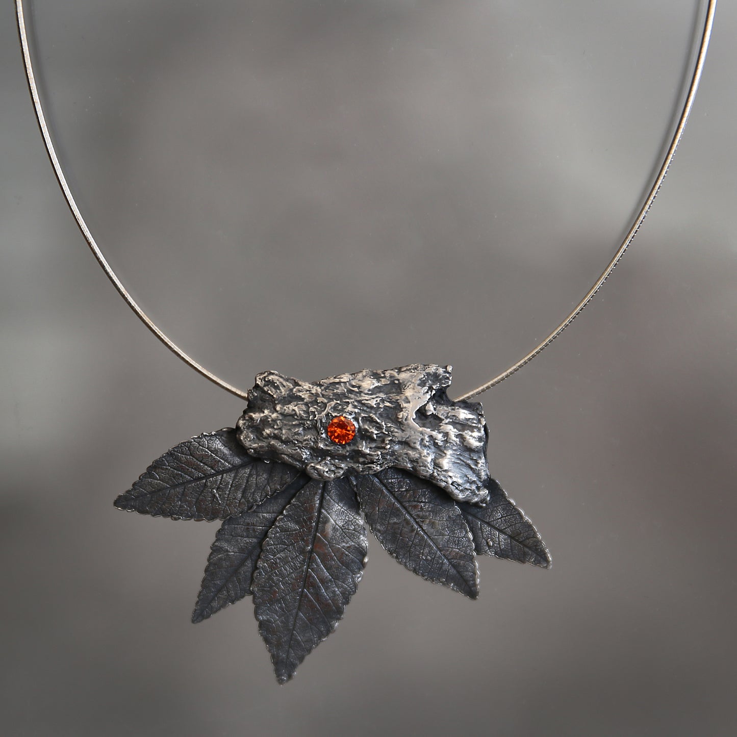 Thorn & Timber Fine Silver Leaf Necklace