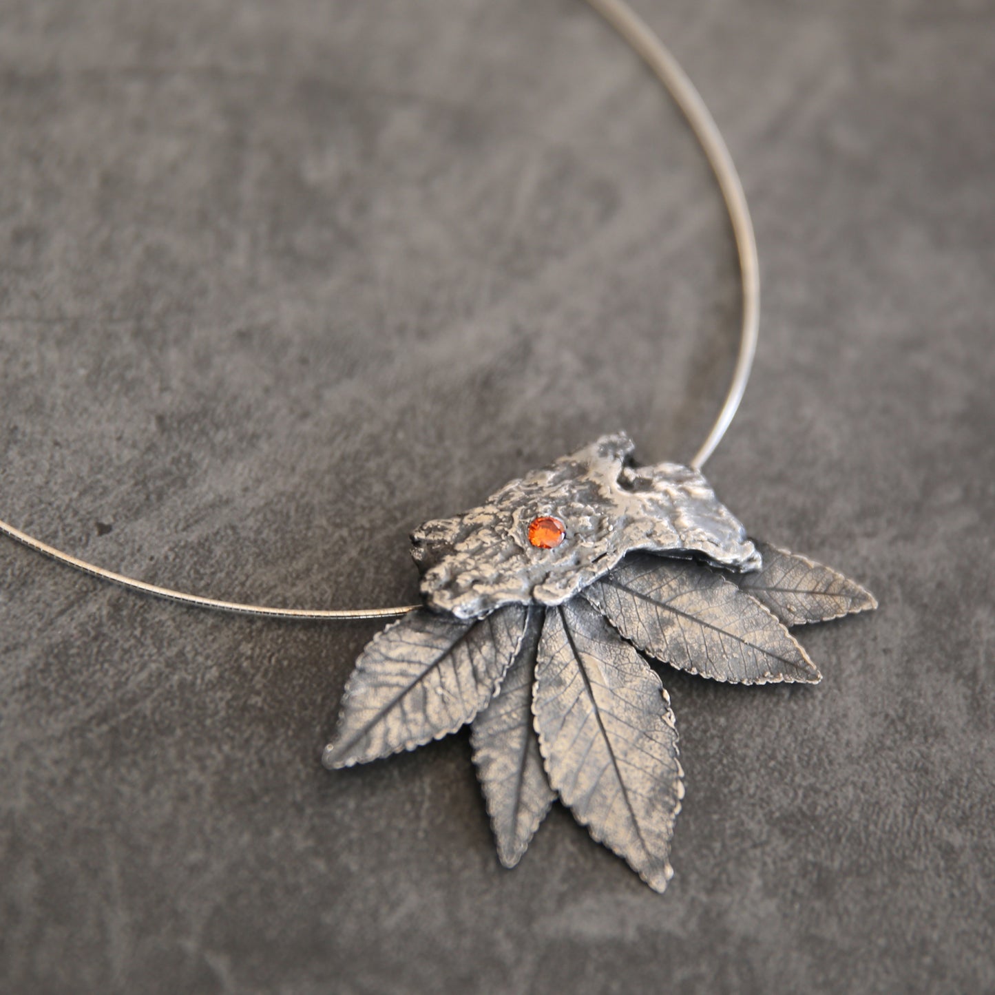 Thorn & Timber Fine Silver Leaf Necklace