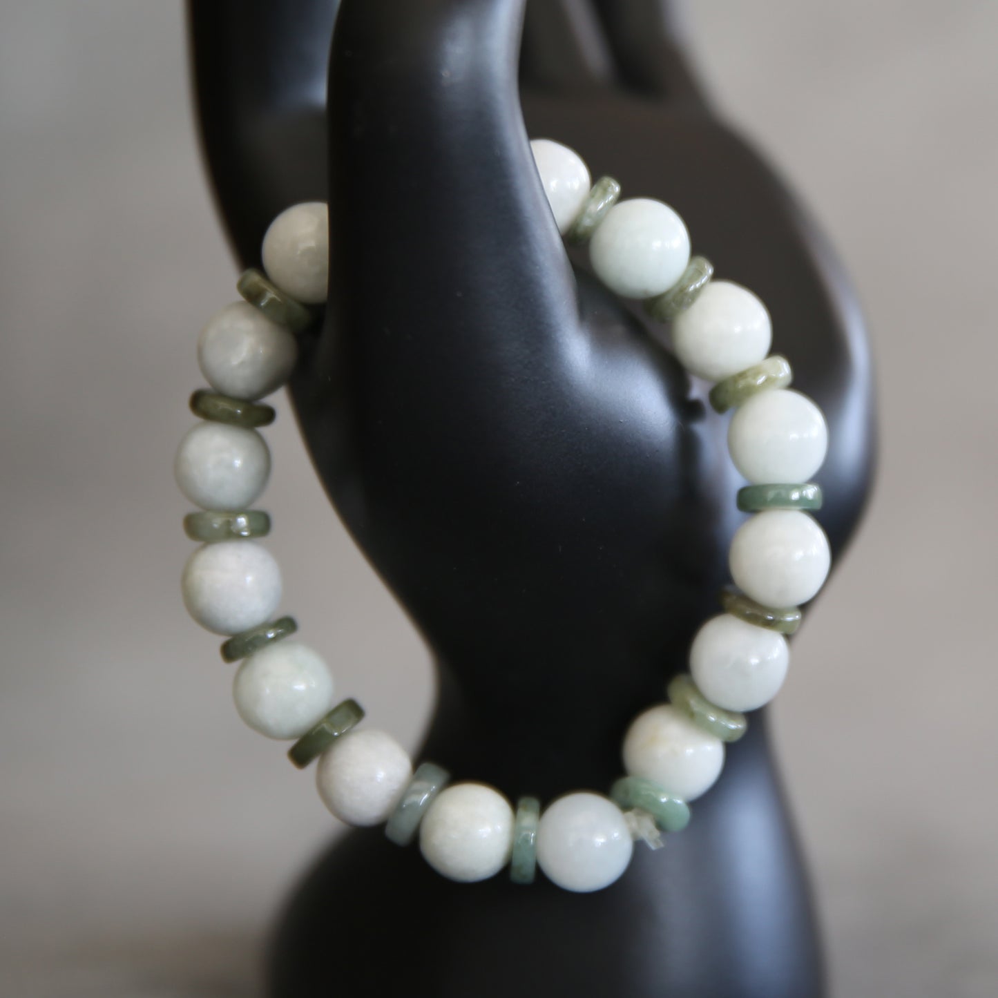 Jade Light and Dark Stretch Bracelet #1