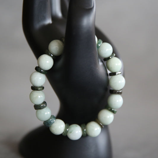 Jade Light and Dark Green Stretch Bracelet #6