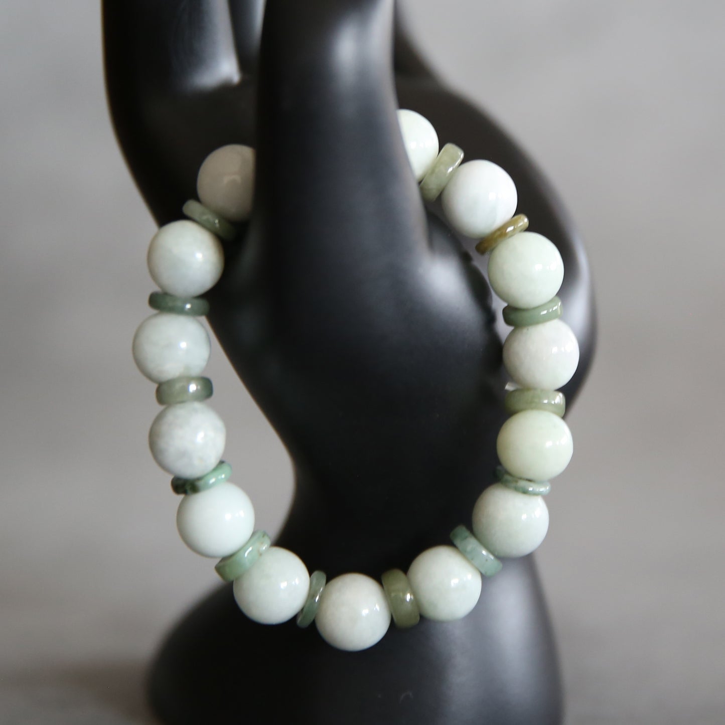 Jade Light and Dark Green Stretch Bracelet #8