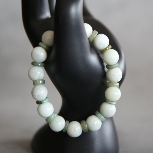 Jade Light and Dark Green Stretch Bracelet #8