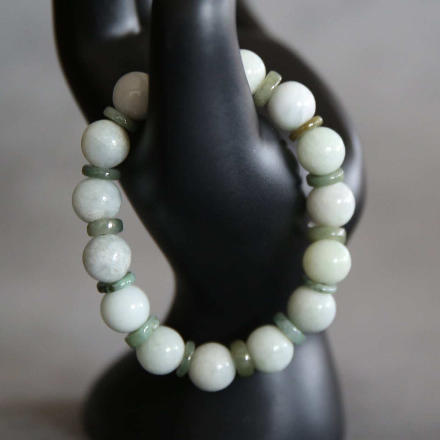 Jade Light and Dark Green Stretch Bracelet #8