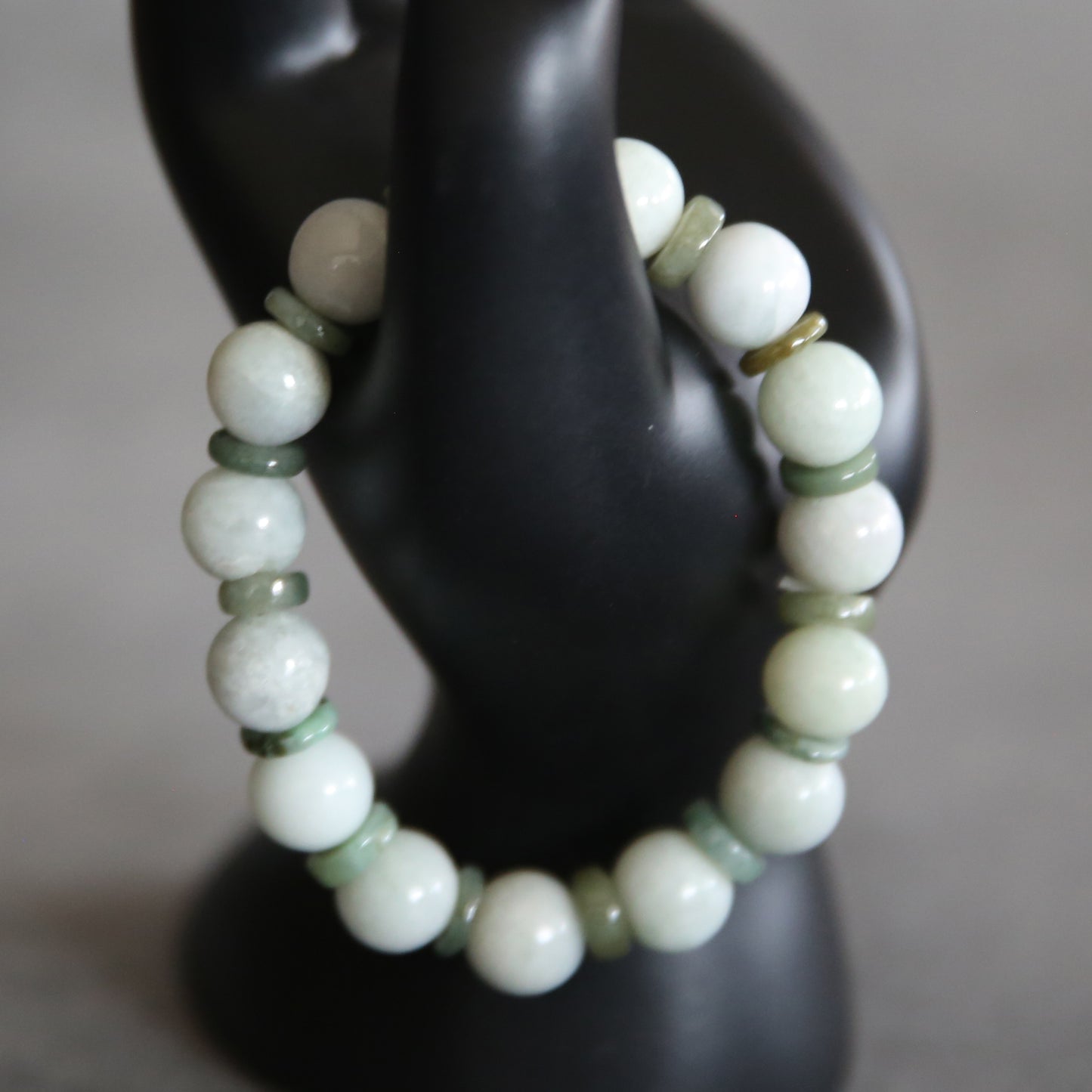Jade Light and Dark Green Stretch Bracelet #8