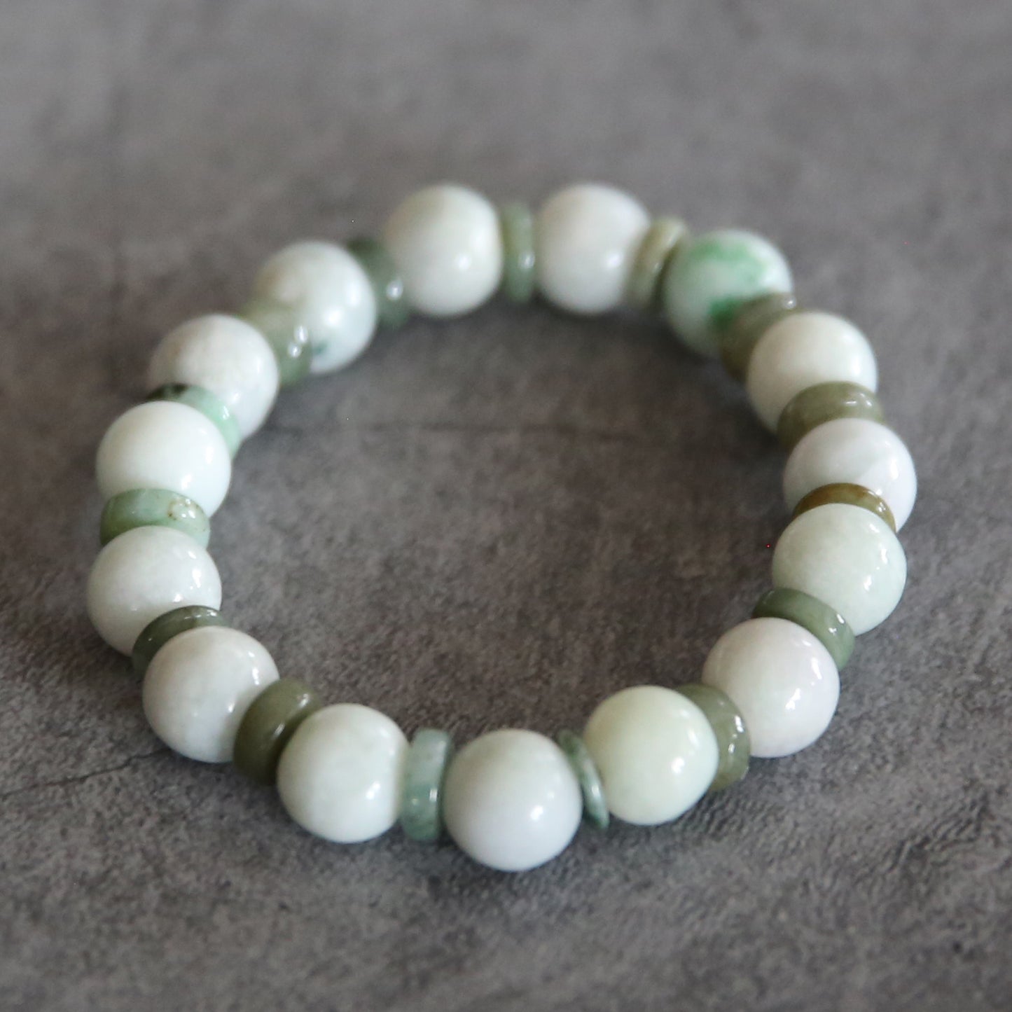 Jade Light and Dark Green Stretch Bracelet #8