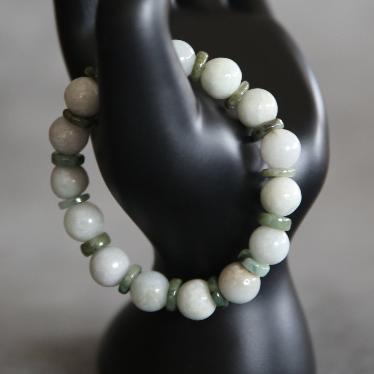 Jade Light and Dark Green Stretch Bracelet #10