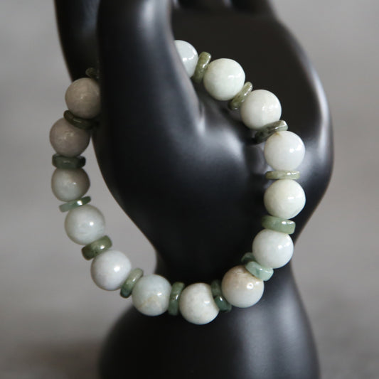 Jade Light and Dark Green Stretch Bracelet #10