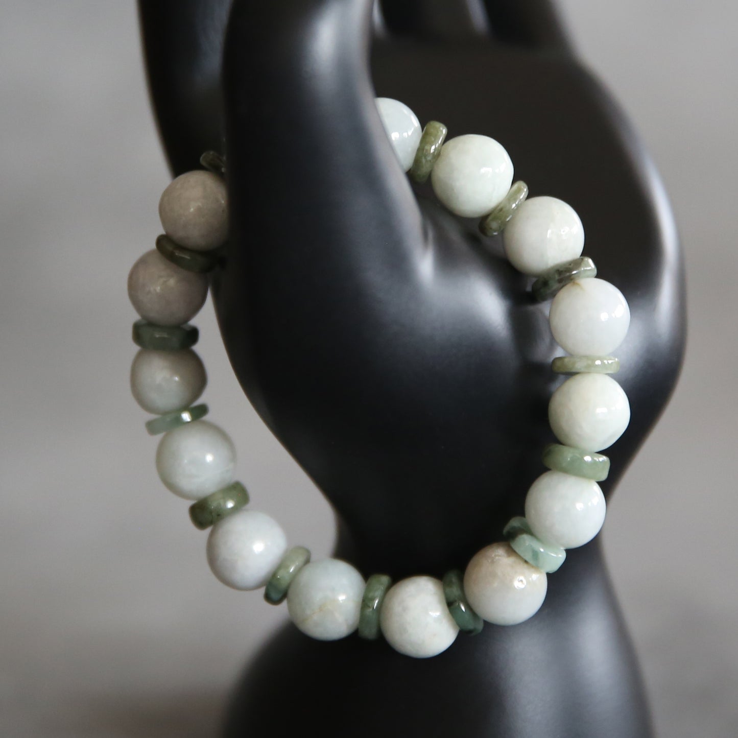Jade Light and Dark Green Stretch Bracelet #10