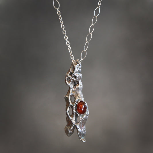 Sol & Bone Cholla Skeleton and Amber Necklace